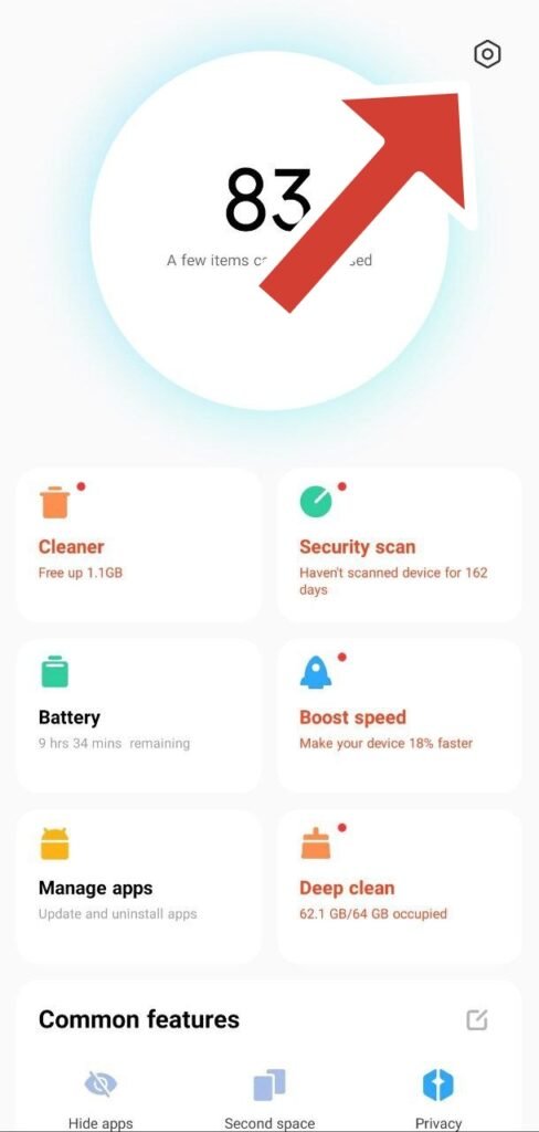 گزینهها اپلیکیشن Security