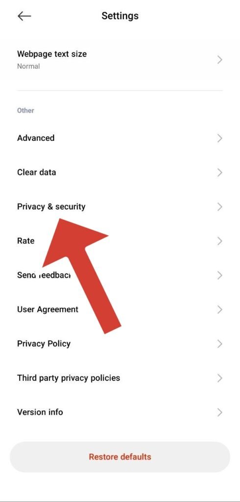 پاک کردن تبلیغات از Mi Browser