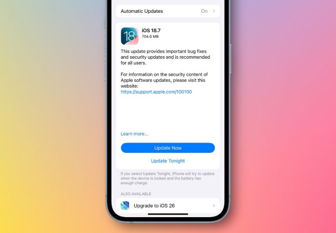 همزمان‌با iOS 26، آپدیت iOS 18.7 هم منتشر شد