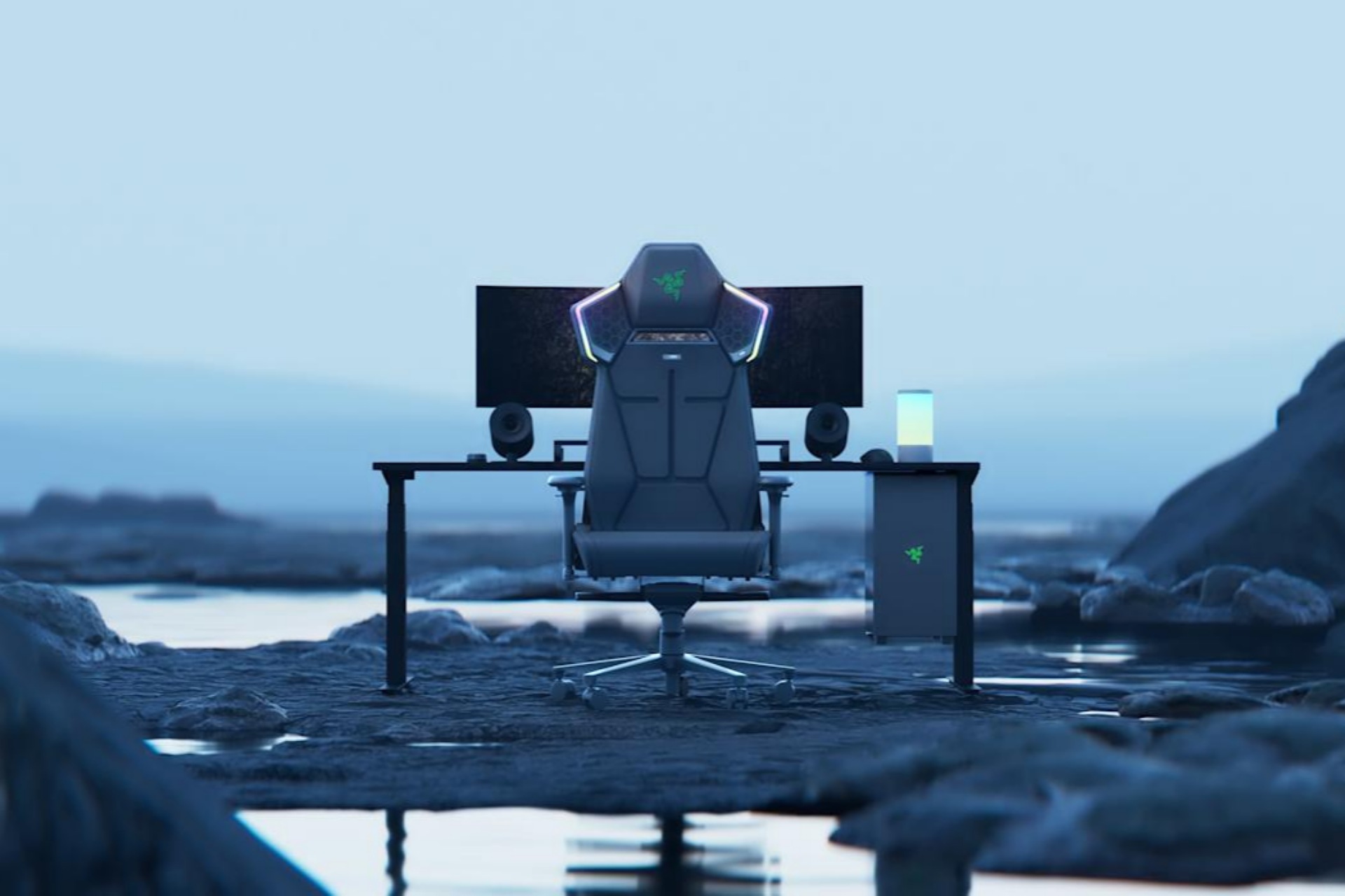 صندلی گیمینگ جدید ریزر، نورپردازی LED دارد و به اسپیکر مجهز است